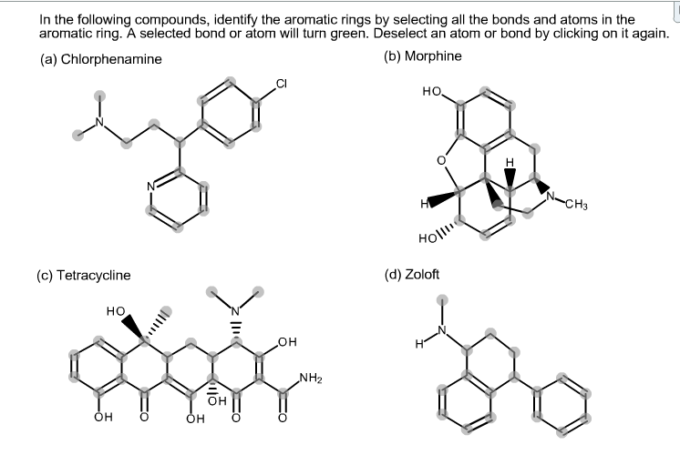 Solved In the following compounds, identify the aromatic