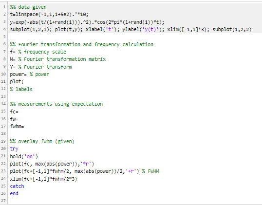 Solved Given data y(t). calculate its full discrete Fourier | Chegg.com