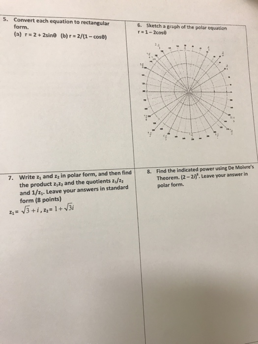 Solved Convert each equation to rectangular form. (a) r = 2 | Chegg.com