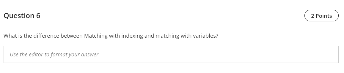 Solved Question 6 2 Points What is the difference between | Chegg.com