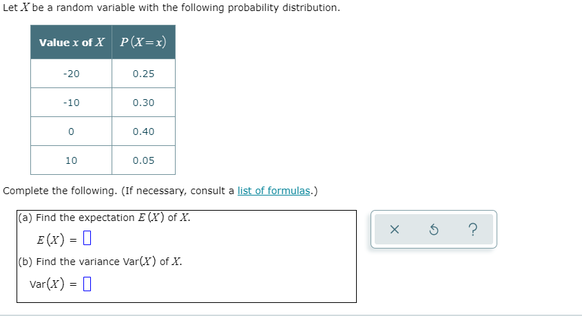 Solved Let X be a random variable with the following | Chegg.com
