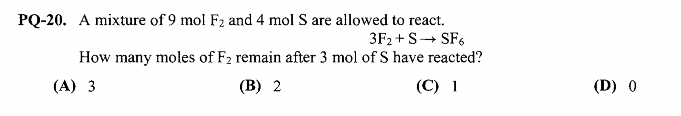 Solved PQ 20 A Mixture Of 9 Mol F2 And 4 Mol S Are Allowed Chegg Com   PhpgCxaJo