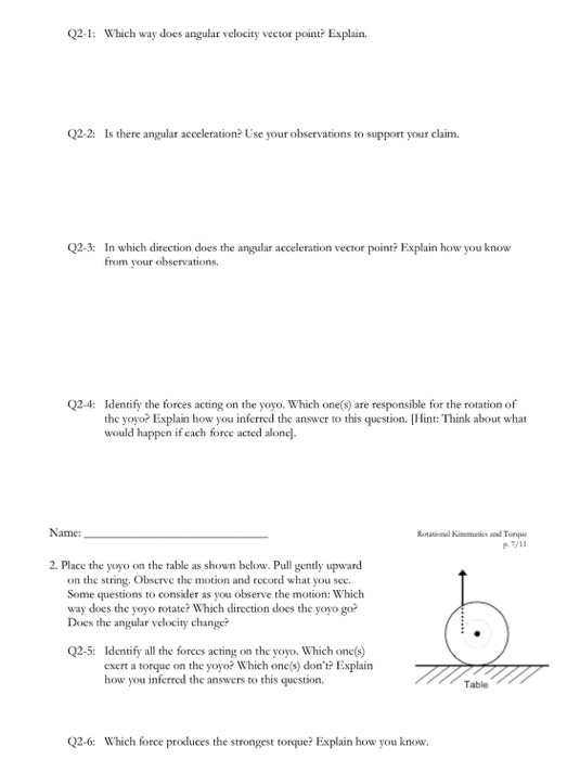 Solved 1 of 11 Name PRELAB: ROTATIONAL KINEMATICS AND TORQUE | Chegg.com