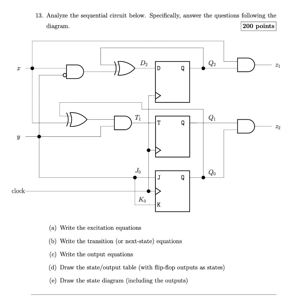 Solved 13. Analyze the sequential circuit below. | Chegg.com