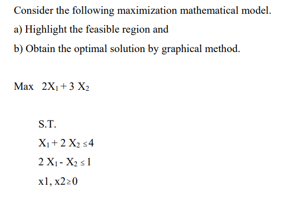 Solved Consider The Following Maximization Mathematical | Chegg.com