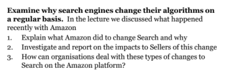 Solved Examine why search engines change their algorithms on | Chegg.com