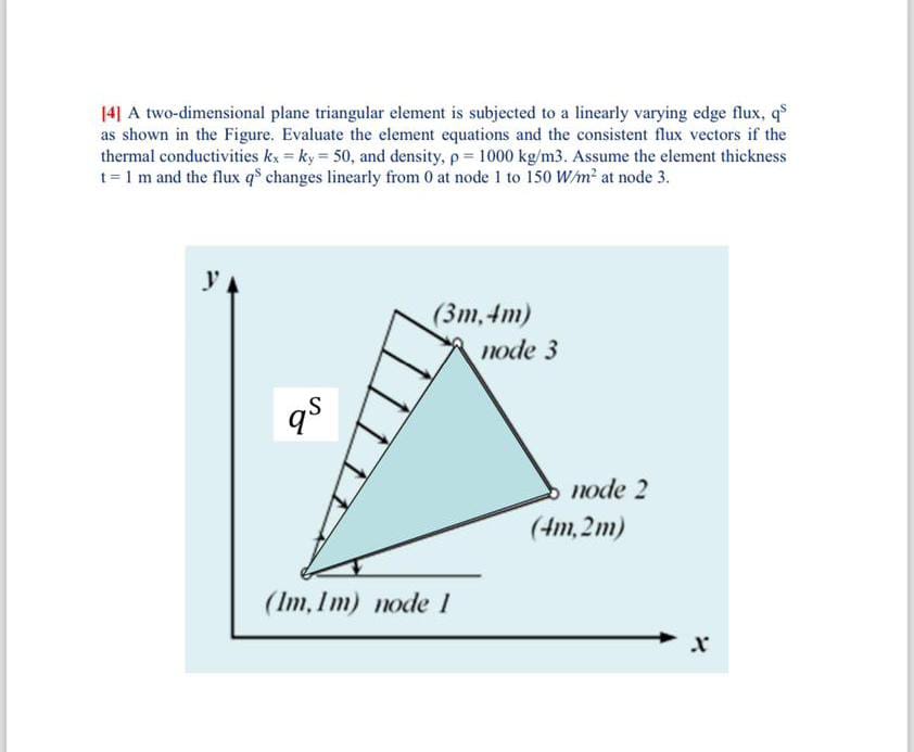 Solved [4] A two-dimensional plane triangular element is | Chegg.com