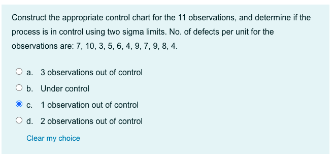 Solved Construct the appropriate control chart for the 11 | Chegg.com
