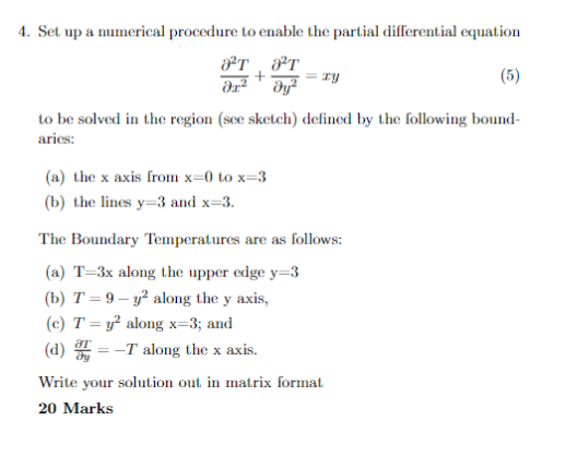 Solved Set up a numerical procedure to enable the partial | Chegg.com