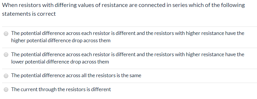 Solved When Resistors With Differing Values Of Resistance