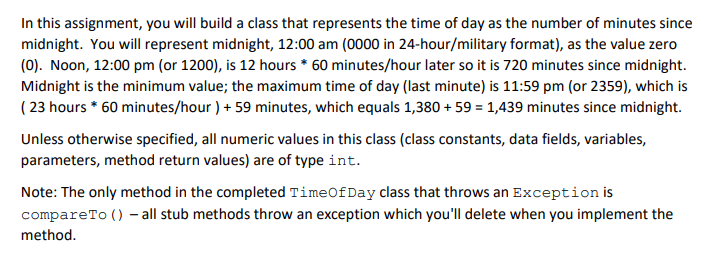 Solved In this assignment, you will build a class that | Chegg.com