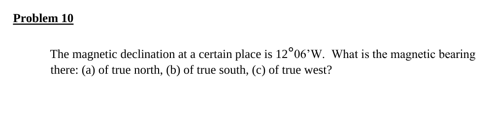 Solved The magnetic declination at a certain place is | Chegg.com