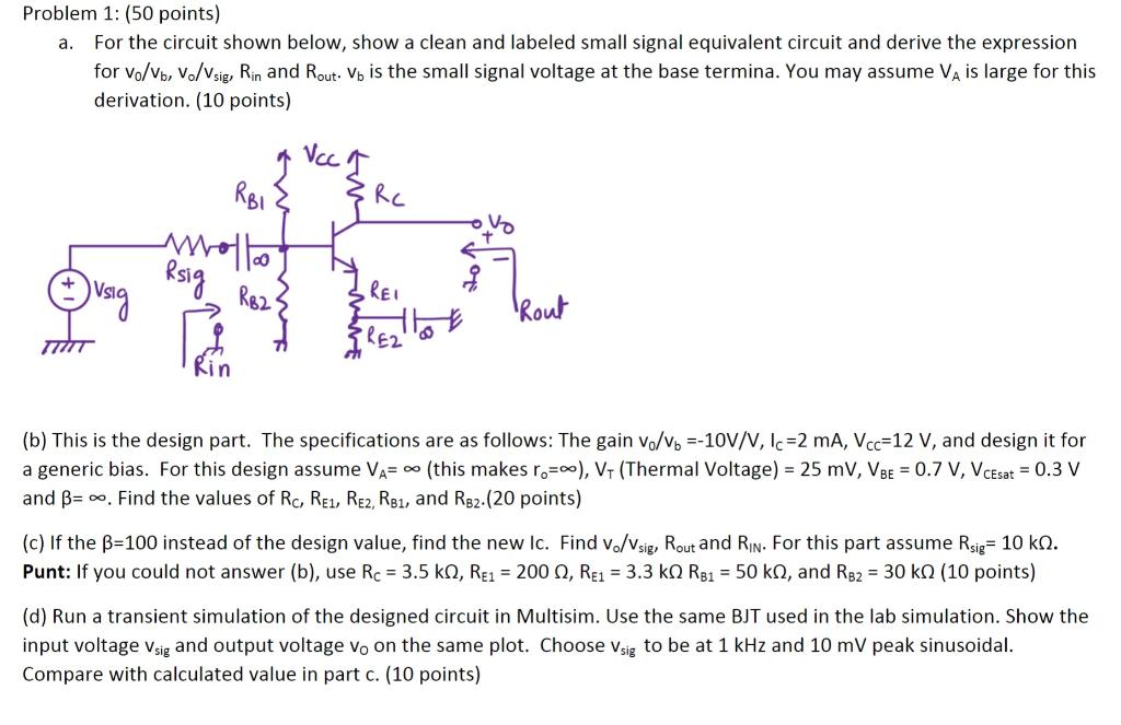 Solved a. For the circuit shown below, show a clean and | Chegg.com