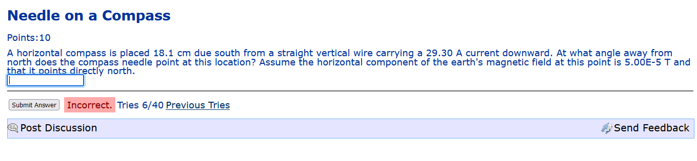 Solved Needle on a Compass Points:10 A horizontal compass is | Chegg.com