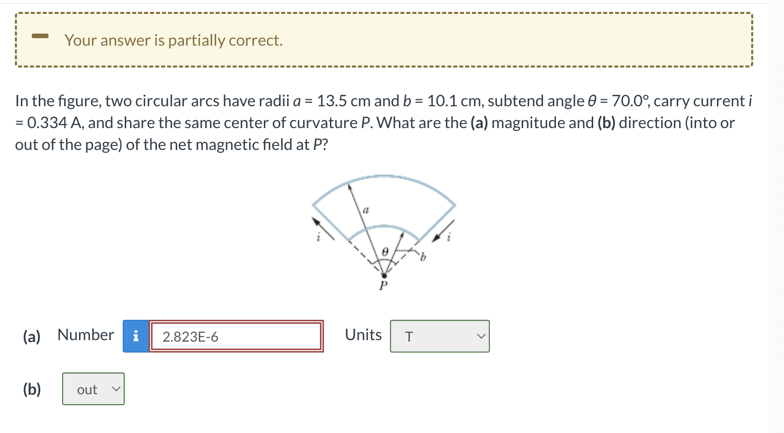 Solved In The Figure, Two Circular Arcs Have Radii A=13.5 Cm | Chegg.com