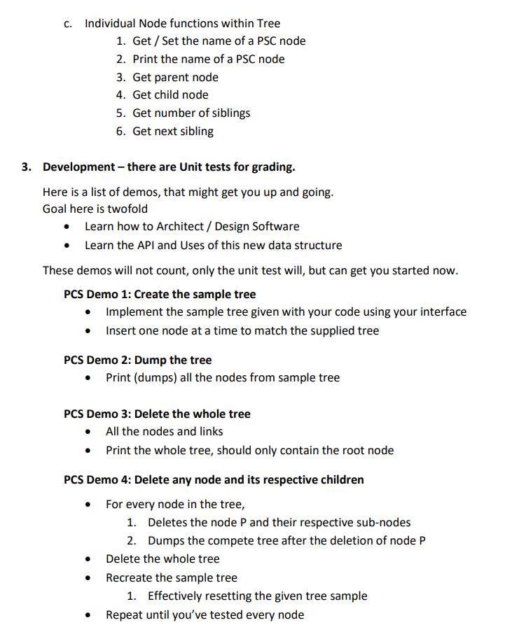 Solved 1. Create the PSCTree/PCSNode program in C++ a. | Chegg.com