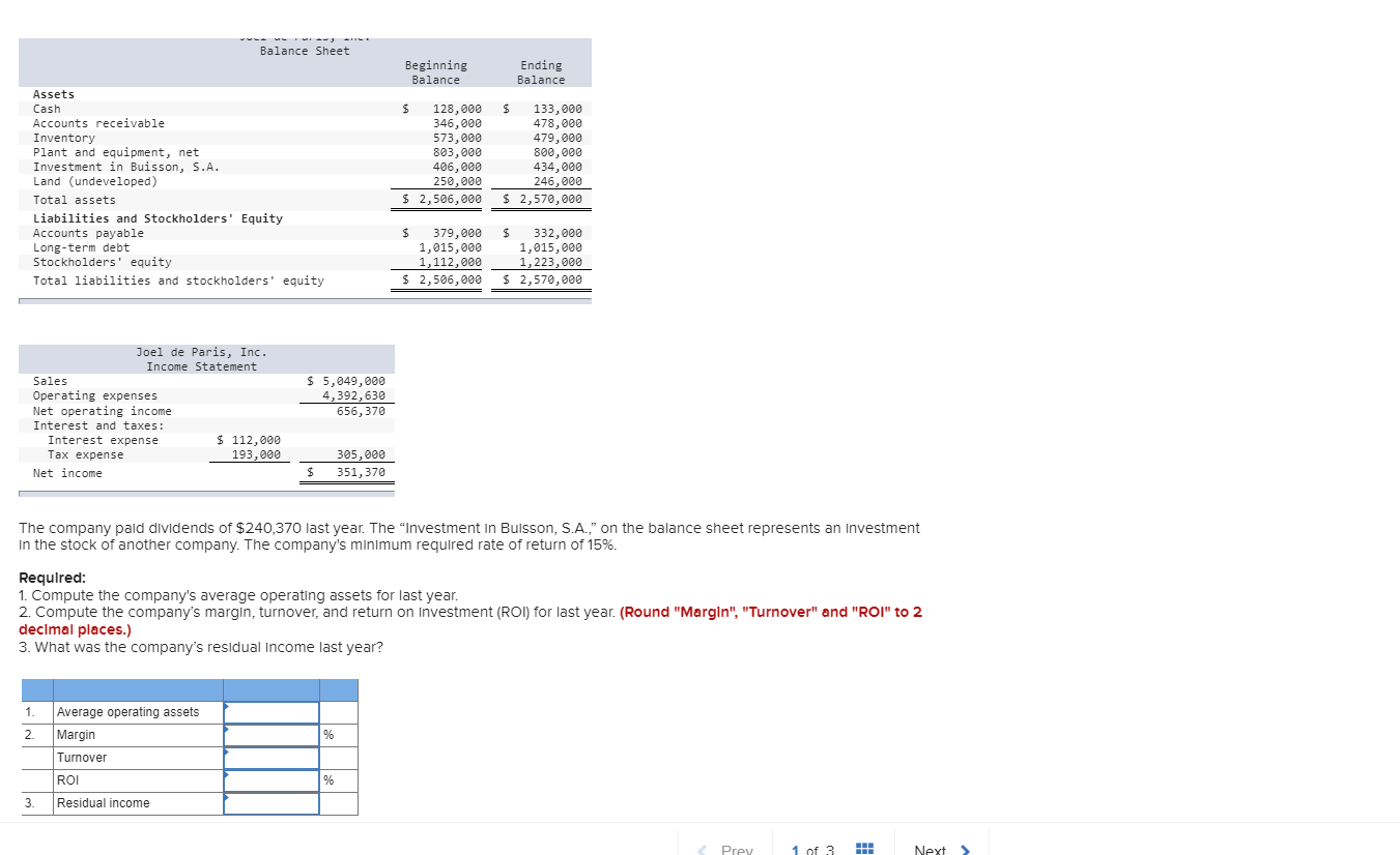 Solved Balance Sheet Beginning Balance Ending Balance $ | Chegg.com