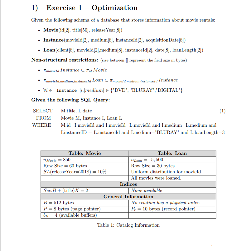 1) Exercise 1 - Optimization Given The Following | Chegg.com