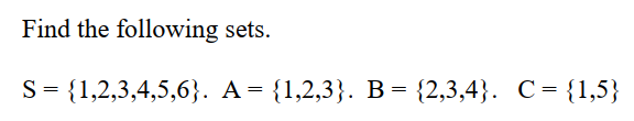 Solved Find The Following Sets. | Chegg.com