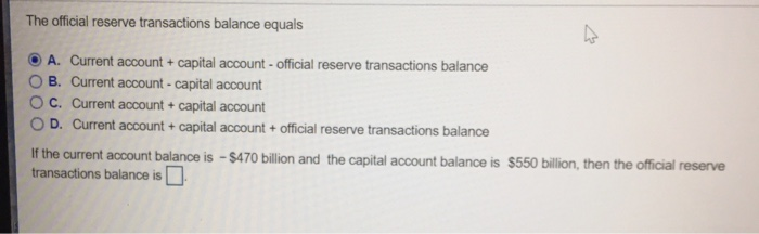 what is official reserve account in balance of payment