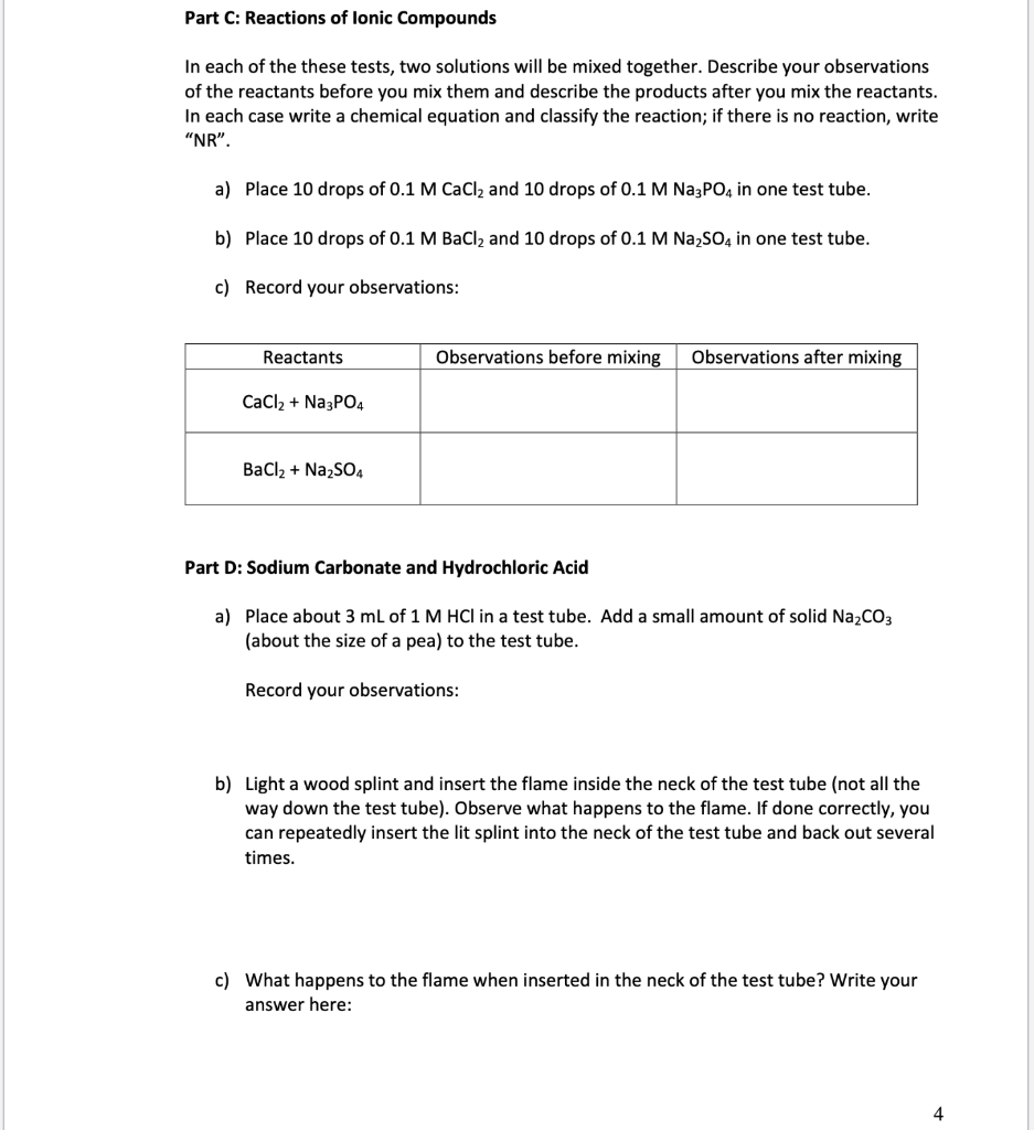 Part A: Zinc and Copper (11) Sulfate a) Put 3 mL of | Chegg.com