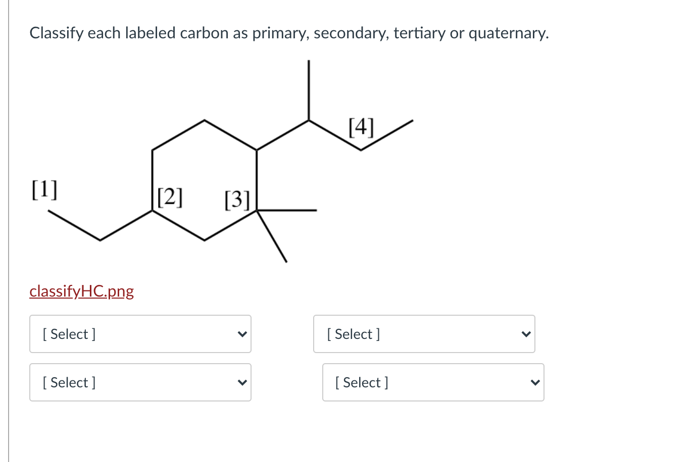 Solved Classify each labeled carbon as primary, secondary, | Chegg.com