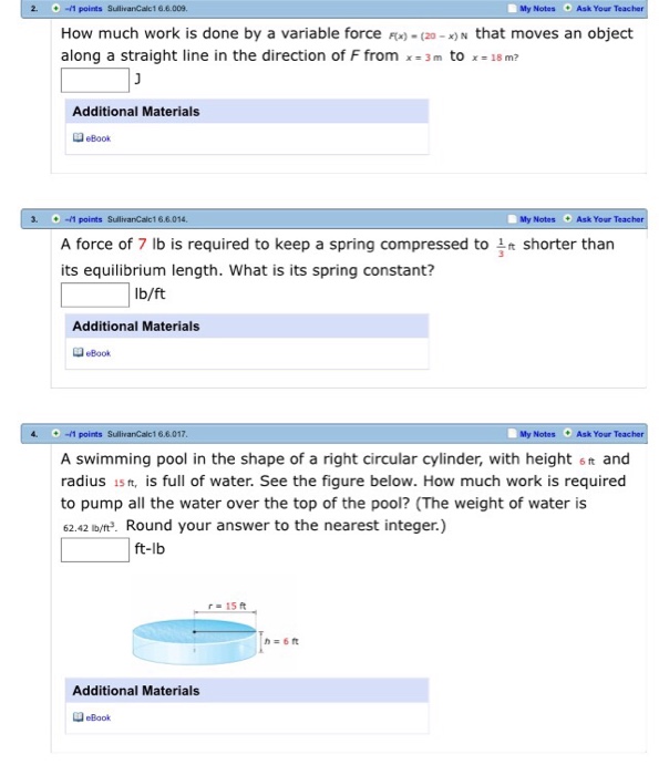 Solved How much work is done by a variable force F(x) = (20 | Chegg.com