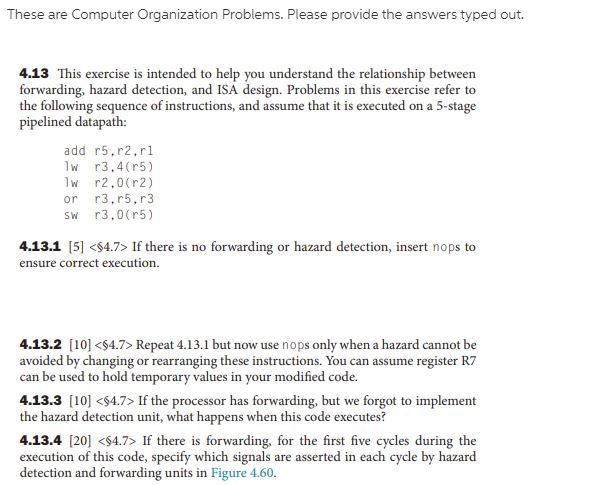 Solved These are Computer Organization Problems. Please | Chegg.com