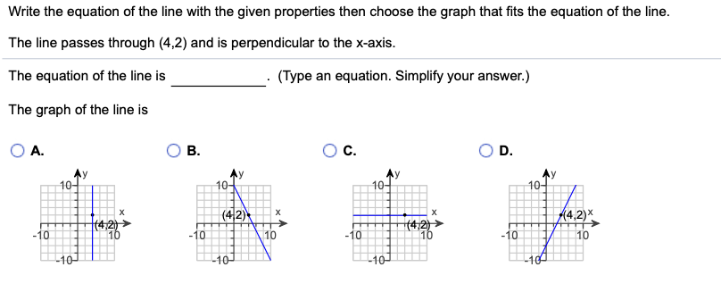 Solved Write the equation of the line with the given | Chegg.com