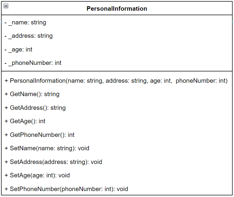 Solved Personallnformation _name: string - _address: string | Chegg.com