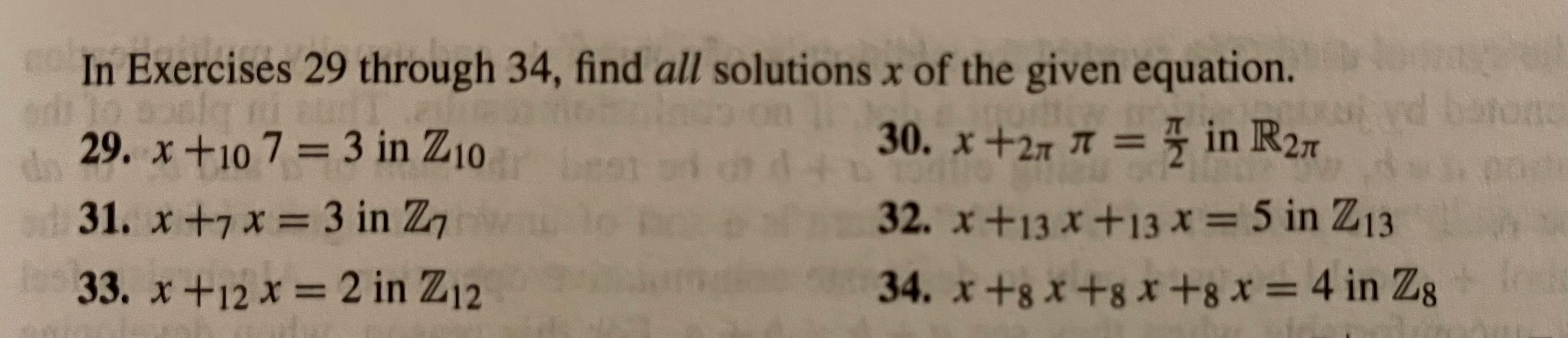 Solved In Exercises 29 through 34, find all solutions x of | Chegg.com image.