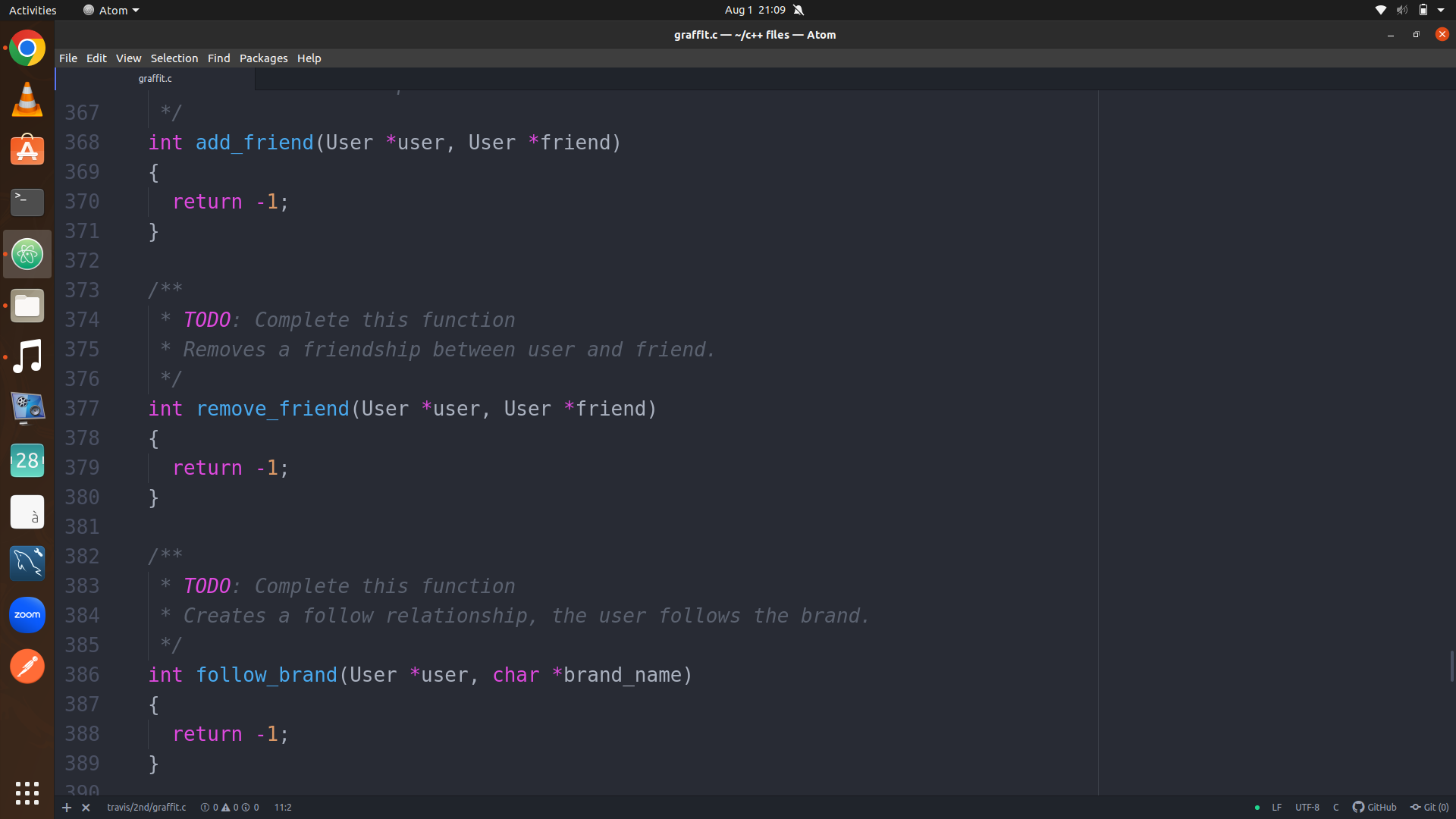 Solved *** We have to do the TODOS in the graffit.c file. | Chegg.com