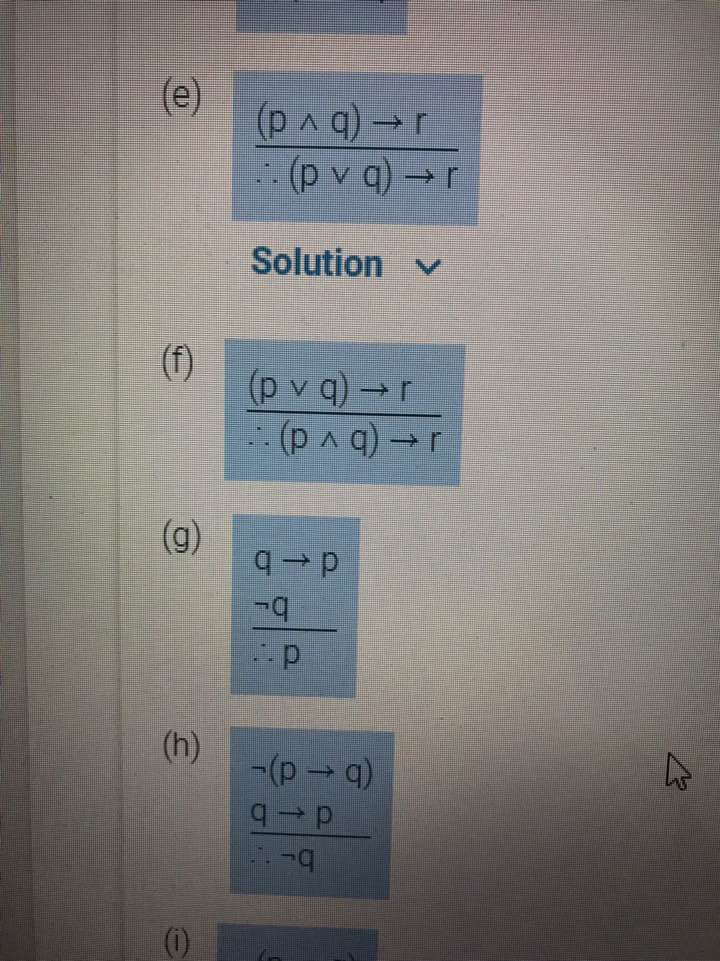 bre db (b + d)- (4) be db ... (p ^ q) - (pνq) →r V Solution 1= (b Ad): 1(b v d)