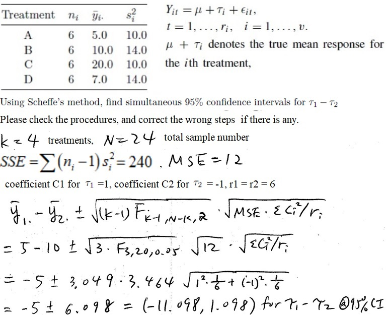 Solved Treatment Ni Ni Vi 6 A B Yit Ti Eit T 1 Chegg Com