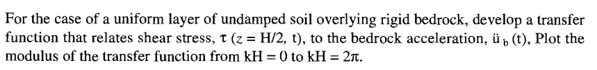 Solved For the case of a uniform layer of undamped soil | Chegg.com