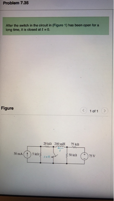 Solved Problem 7.35 After the switch in the circuit in | Chegg.com