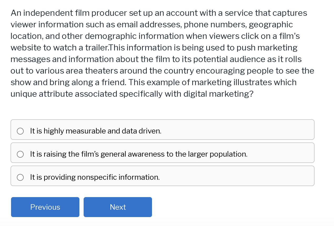 Solved An independent film producer set up an account with a | Chegg.com