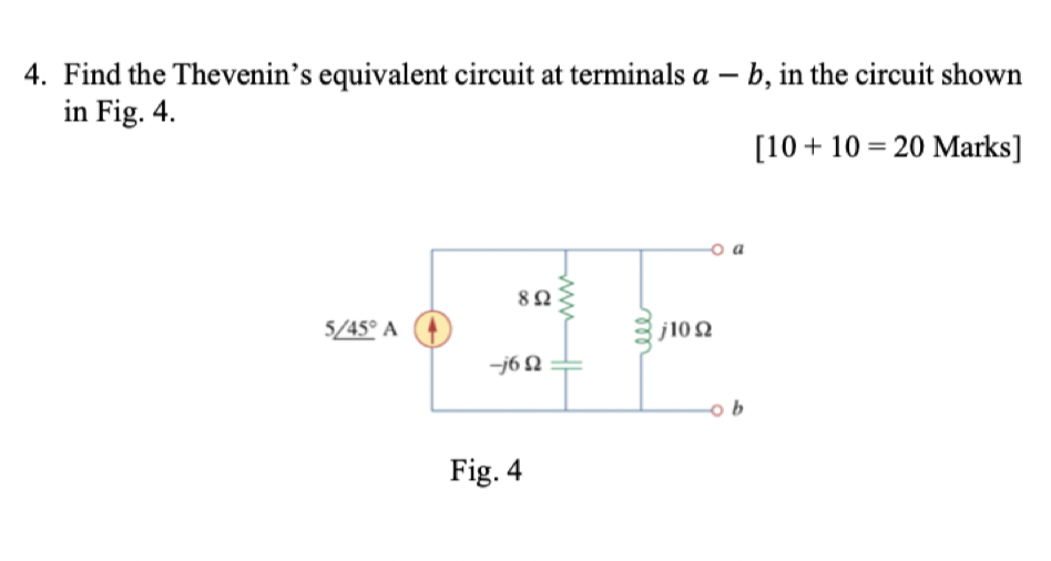 Solved 4. Find The Thevenin's Equivalent Circuit At | Chegg.com