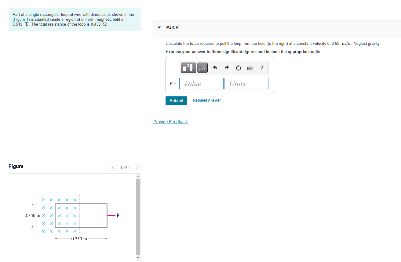 Solved Part Of A Single Rectangular Loop Of Wire With | Chegg.com