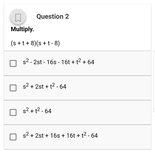 A 2s t2. (St/s²-t² + t/2t-2s)*. S2-2st+t2. St-t^2=. ( S+T) *(S^2-St+t^2).