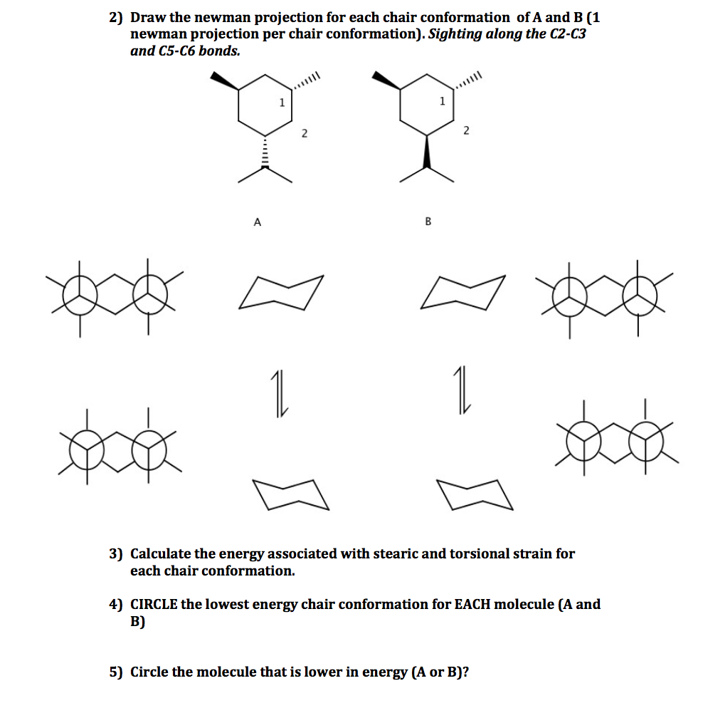 Solved Draw The Lowest And Highest Energy Conformations For Chegg Com