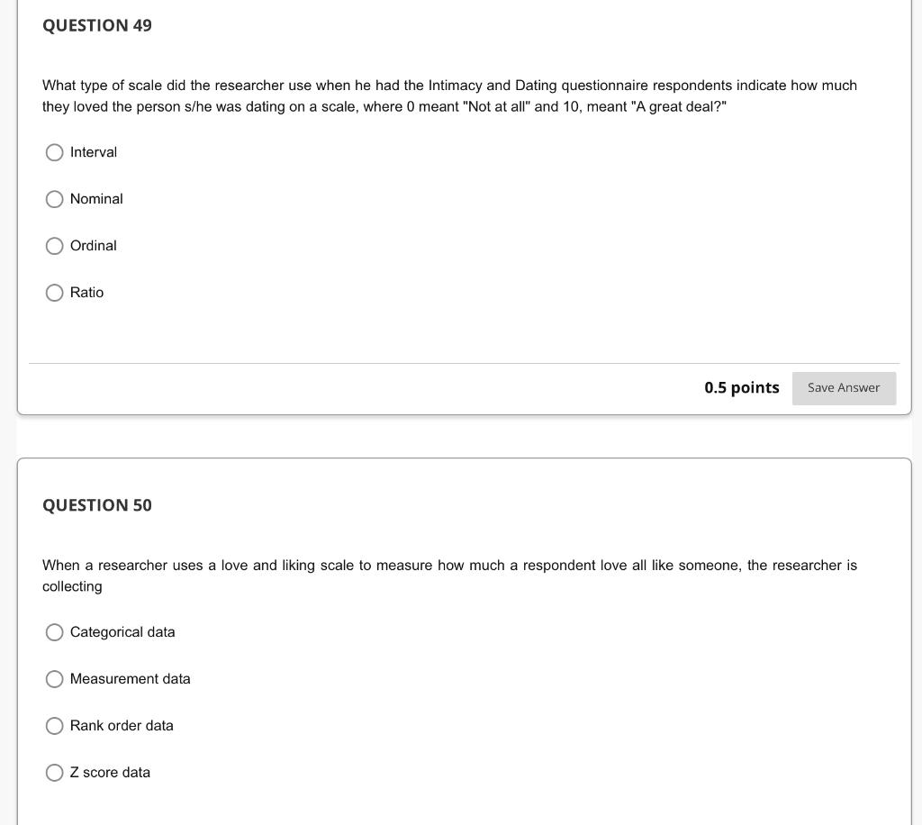Solved QUESTION 41 The Spearman rank order correlation is A