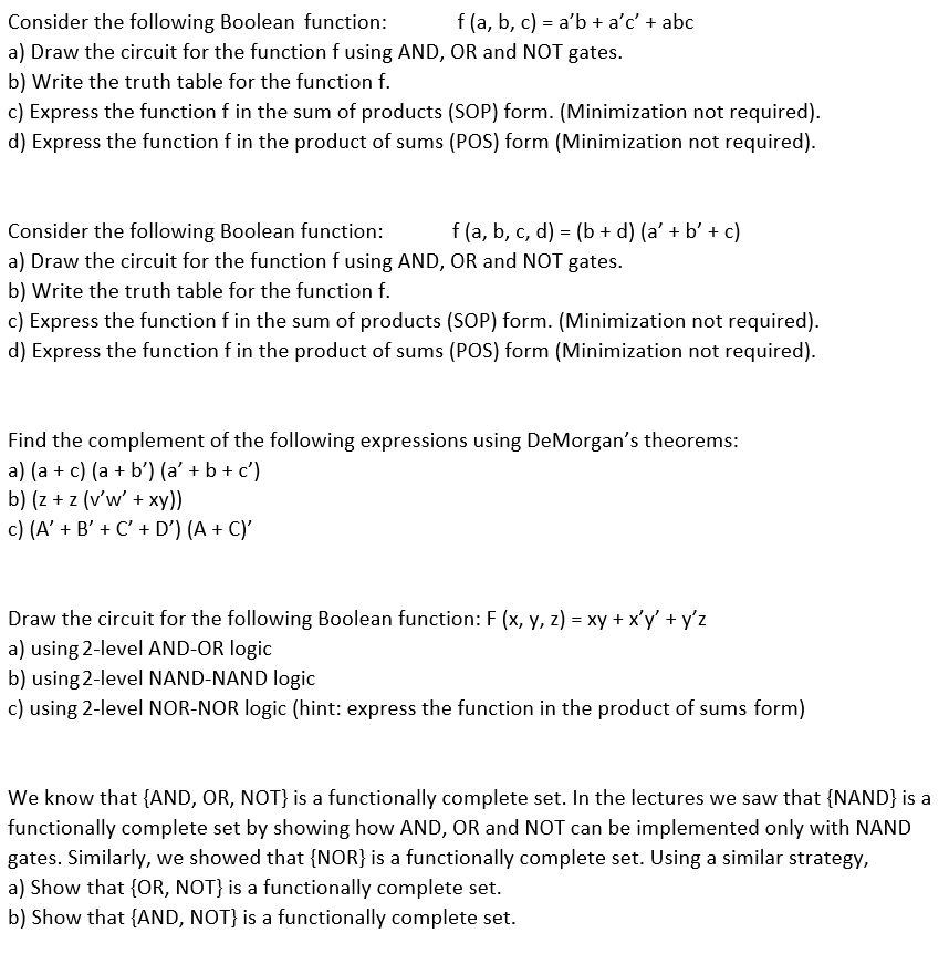 Solved Consider the following Boolean function a) Draw the | Chegg.com