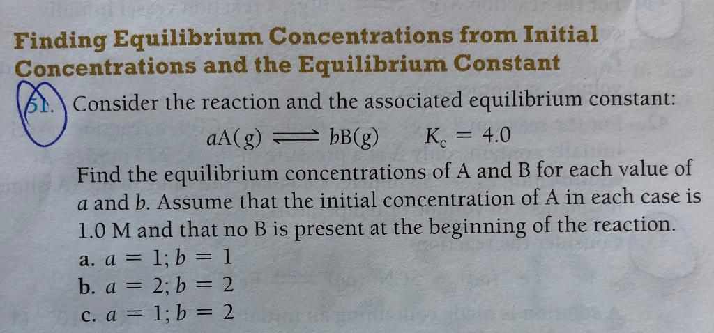 Solved Finding Equilibrium Concentrations From Initial | Chegg.com