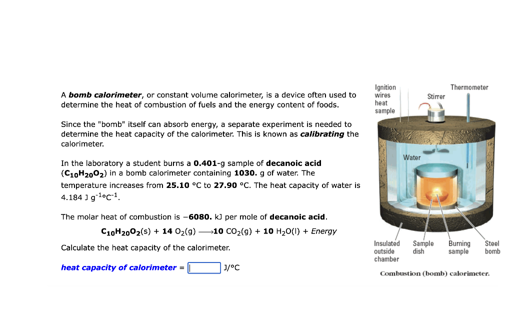 Solved Thermometer A bomb calorimeter, or constant volume
