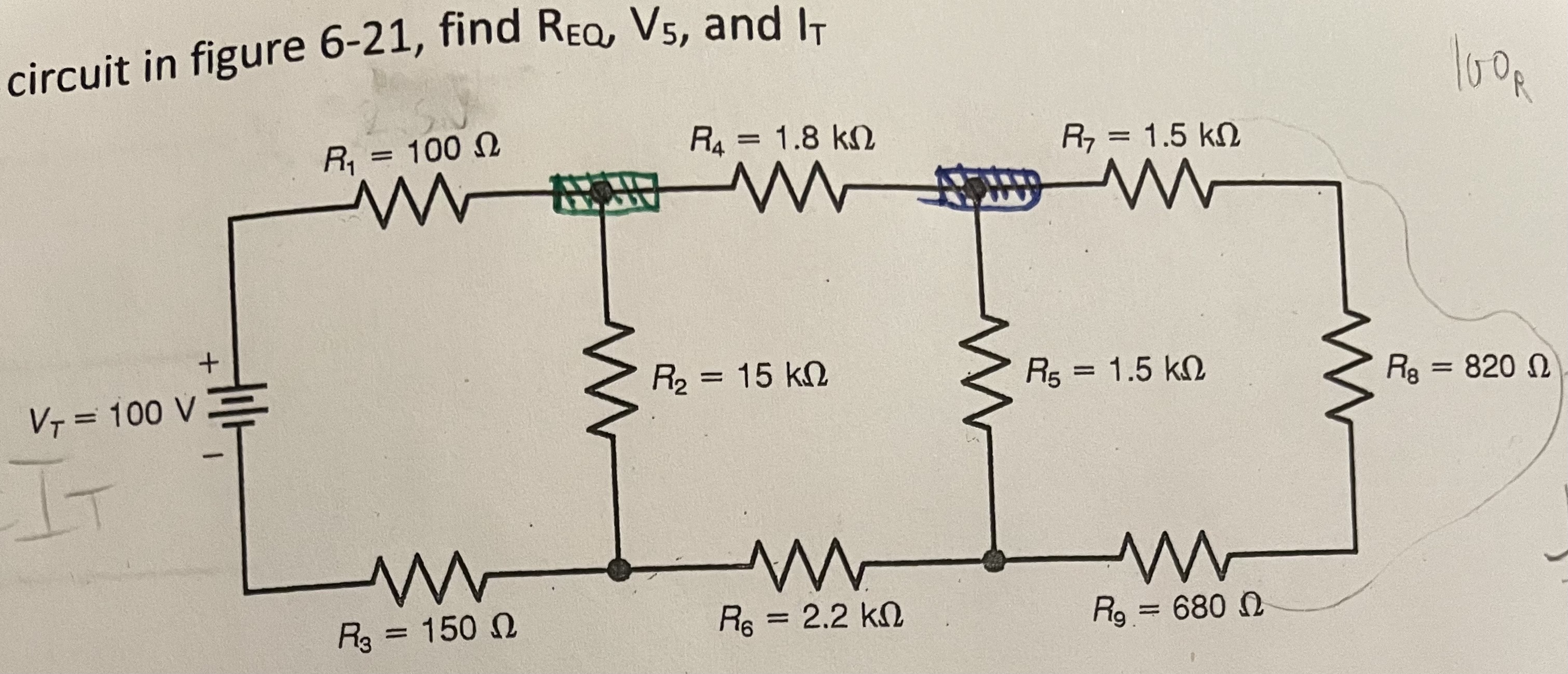 Solved circuit in figure 6-21, find REQ,V5, and IT | Chegg.com