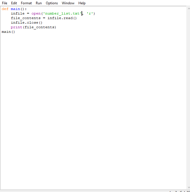 Solved File Edit Format Run Options Window Help def main() : | Chegg.com