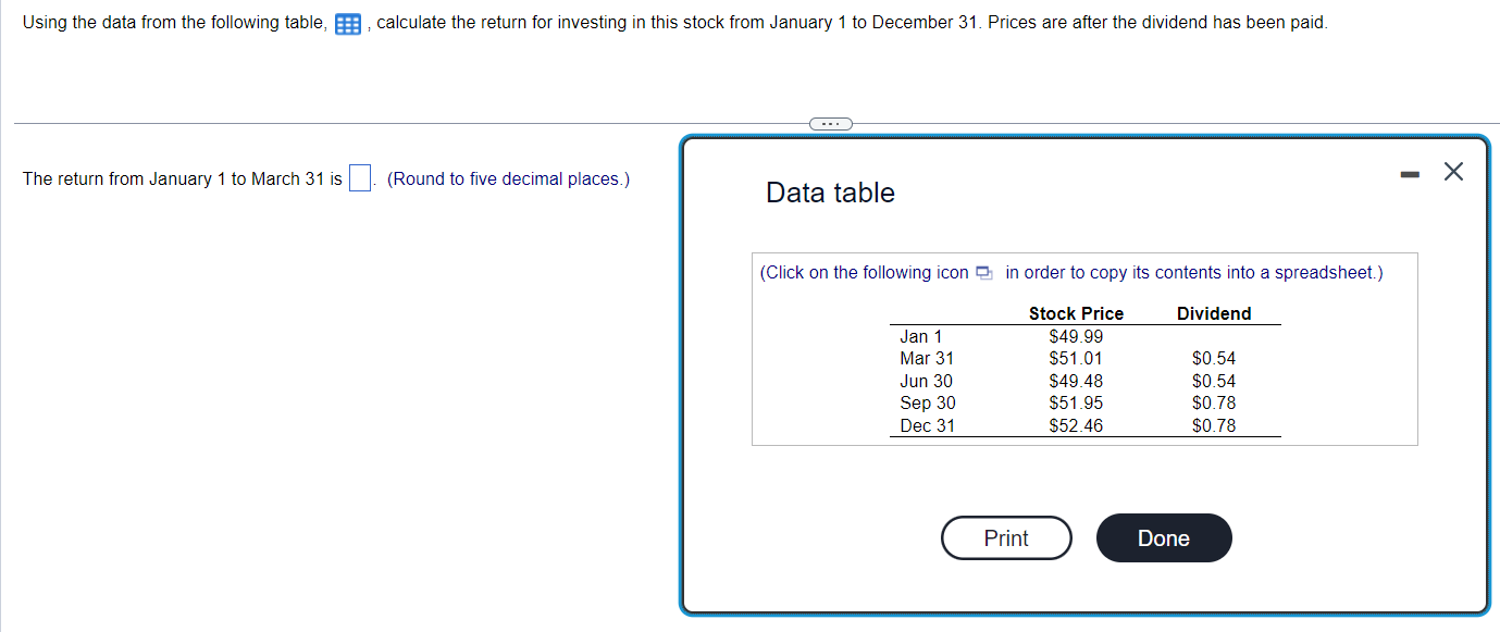 Solved Using The Data From The Following Table, , Calculate | Chegg.com