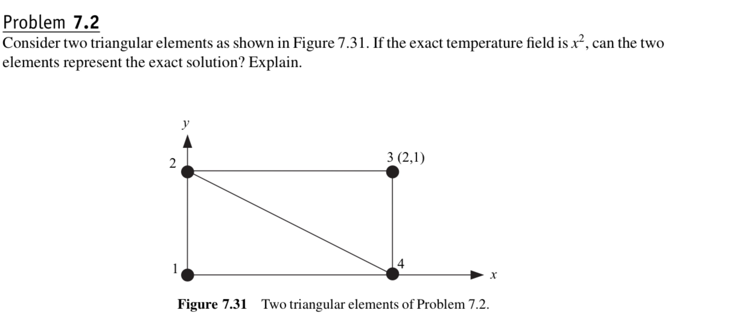 Problem 7.2Consider two triangular elements as shown | Chegg.com