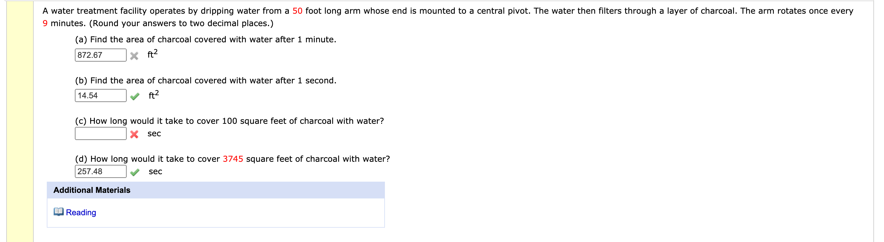 Solved A water treatment facility operates by dripping water | Chegg.com